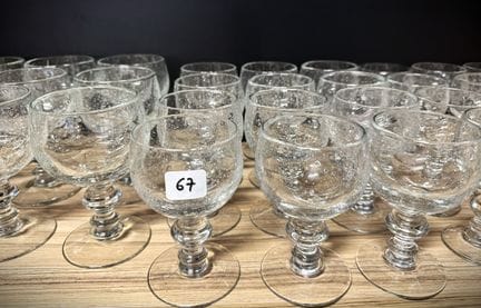 BIOT attribué Service de Verres en verre bullé: 12