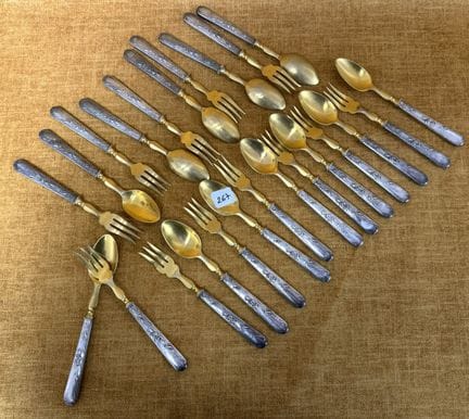 Service à dessert époque 1900 Manche Argent massif