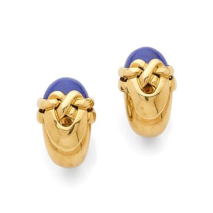 PAAR OHRRINGE

Lapislazuli und 18-karätiges Gold (