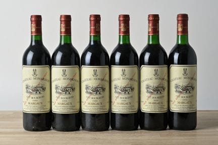 6 B CHÂTEAU MONBRISON (4 T.L.B.+) - 1989 - Margaux