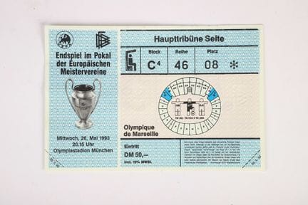 1993 年足球冠军联赛

门票

1993 年冠军联赛决赛马赛奥林匹克队对阵 AC 米兰队的门票。