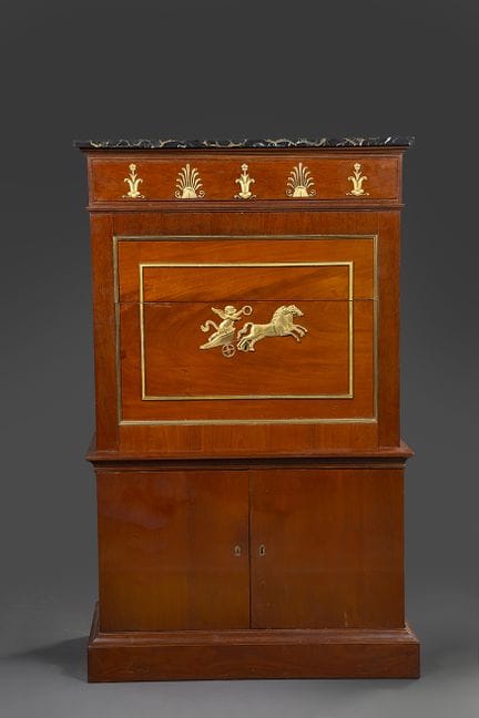 ~ SELTENER SCHREIBTISCH MIT KLAPPDECKEL UND GEHEIM