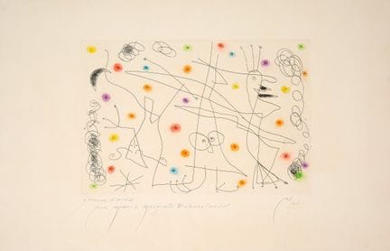 胡安·米罗（1893-1983）

《脱衣舞》，1959年 [Dupin 168]

彩色蚀刻版画与