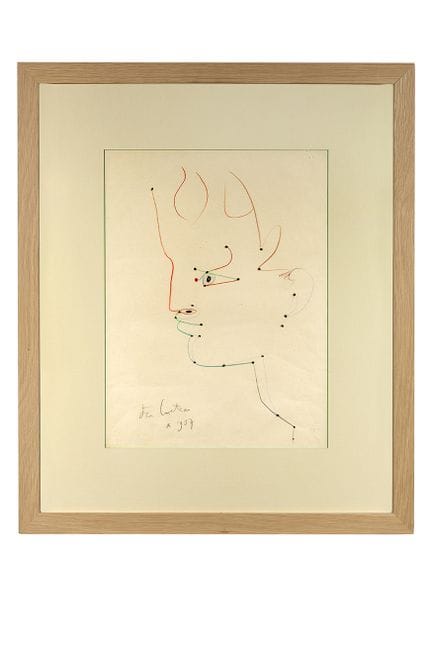 让·科克托（1889-1963）

点状动物侧影，1957年

纸本铅笔与彩色铅笔
左下角签名并标注