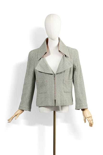 CHANEL

Veste

En tweed amande, écru et lurex arge