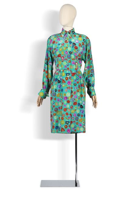 NINA RICCI

Robe chemisier

En crêpe de soie vert 