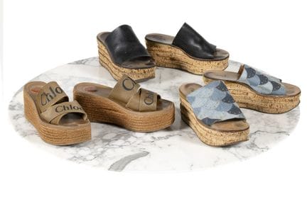CHLOÉ

Lot de trois paires de mules à plateforme

