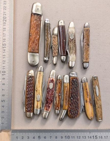 lot de 14 canifs ancien 1920-1940 - Dimensions et 