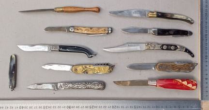Lot de couteaux ou canifs anciens - Dimensions et 