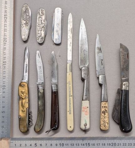 Lot de couteaux ou canifs anciens - Dimensions et 
