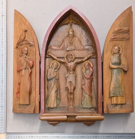 1 triptyque ancien religieux - Dimensions et état 