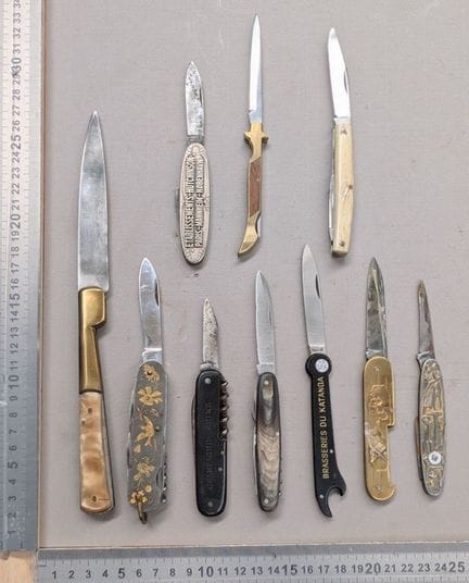 Lot de couteaux ou canifs anciens - Dimensions et 
