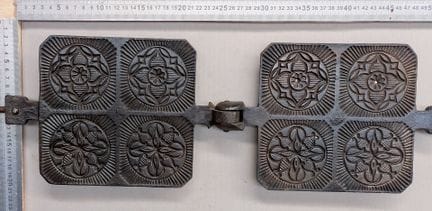 1 fer à gaufre et gaufrette  - Dimensions et état 