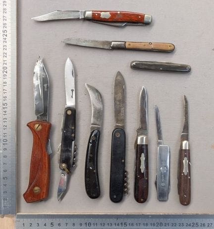 Lot de couteaux ou canifs anciens - Dimensions et 