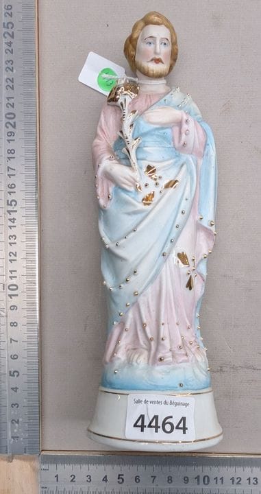 1 St Joseph en faïence - Dimensions et état voir p
