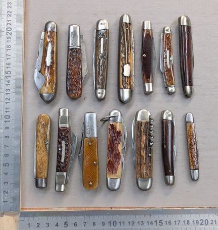 lot de 14 canifs ancien 1920-1940 - Dimensions et 