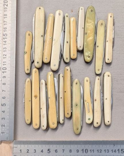 Lot de 20 canifs ancien 1870-1930 - Dimensions et 
