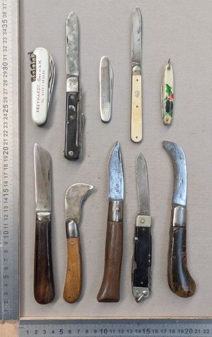 Lot de couteaux ou canifs anciens - Dimensions et 