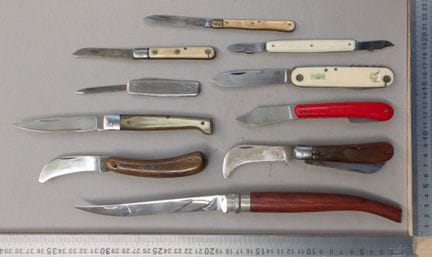 Lot de couteaux ou canifs anciens - Dimensions et 