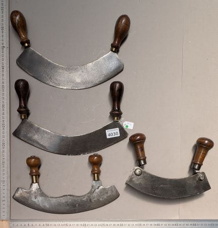 4 hachoirs de cuisine ancien fer forgé - Dimension