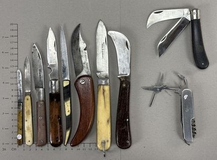 Lot de couteaux ou canifs anciens - Dimensions et 