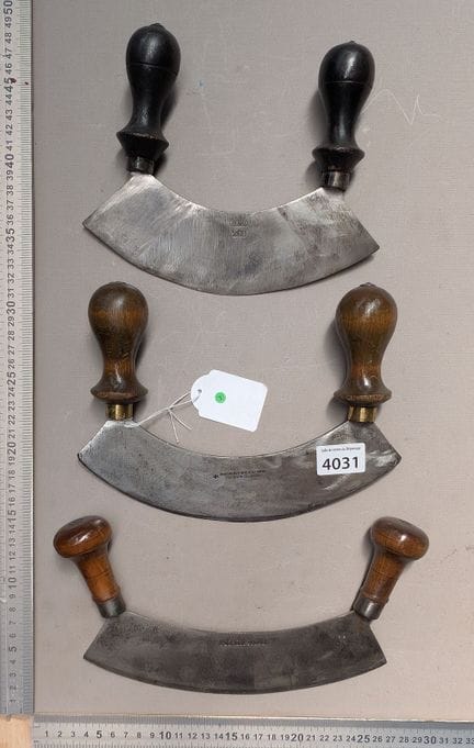 3 hachoirs de cuisine ancien fer forgé - Dimension