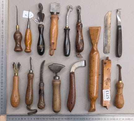 16 outils de cordonnier et bourrelier - Dimensions