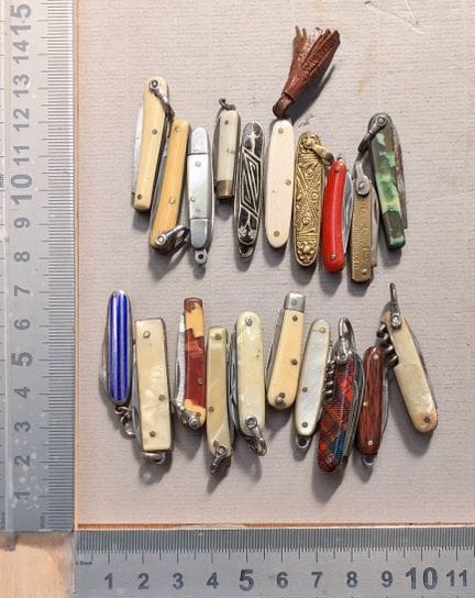 Lot de couteaux ou canifs anciens - Dimensions et 