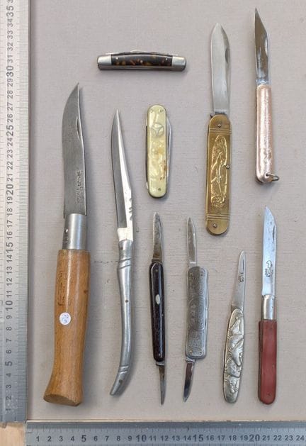 Lot de couteaux et canifs anciens - Dimensions et 