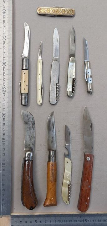 Lot de couteaux ou canifs anciens - Dimensions et 