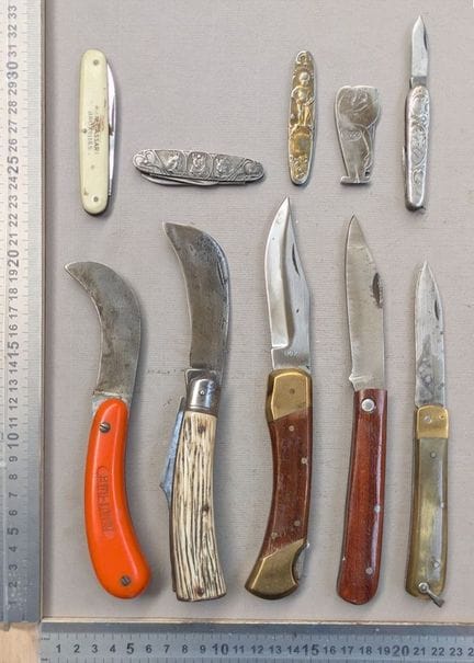Lot de couteaux ou canifs anciens - Dimensions et 