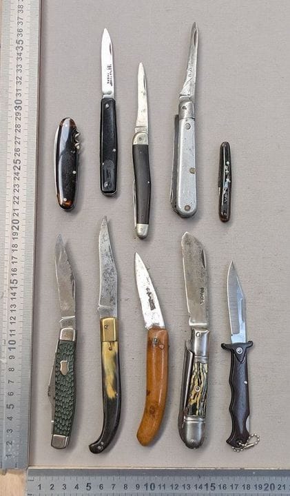 Lot de couteaux ou canifs anciens - Dimensions et 