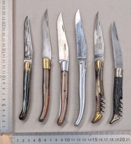 Lot de 6 canifs anciens LAGUIOLE - Dimensions et é
