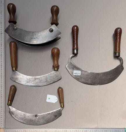 4 hachoirs de cuisine ancien fer forgé - Dimension