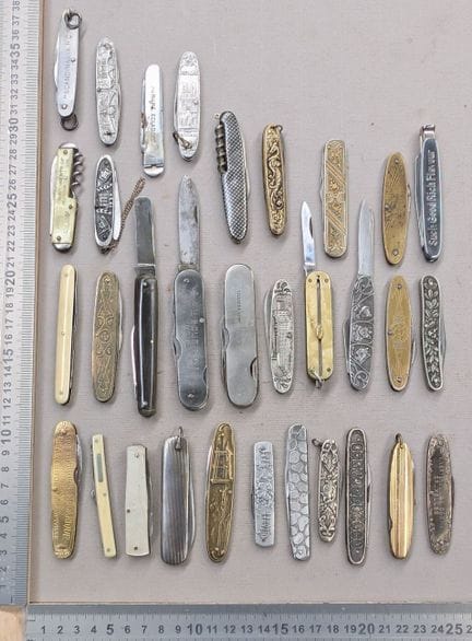 Lot de 32 canifs anciens 1900 - Dimensions et état