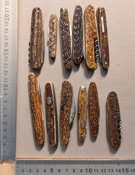 Lot de 12 canifs anciens de poche, américain, manc