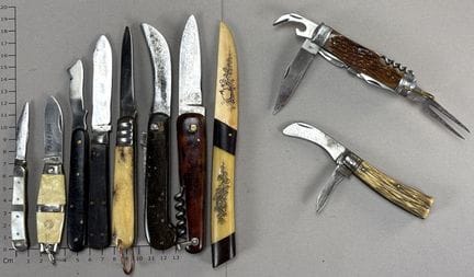 Lot de couteaux ou canifs anciens - Dimensions et 