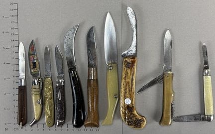 Lot de couteaux ou canifs anciens - Dimensions et 