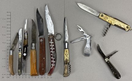 Lot de couteaux ou canifs anciens - Dimensions et 