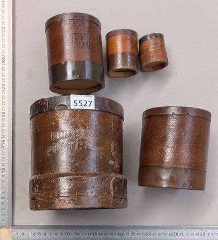 1 lot de mesures anciennes en bois (5 pièces) - Di