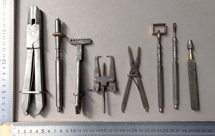 8 outils d'horloger - Dimensions et état voir phot