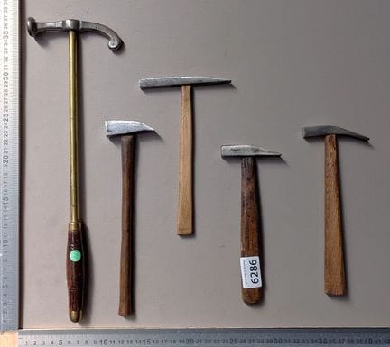 5 petits marteaux anciens - Dimensions et état voi