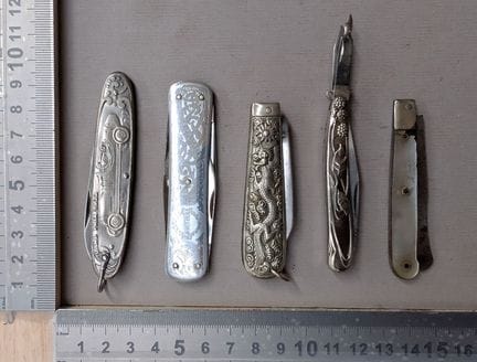 5 canifs anciens - Dimensions et état voir photos