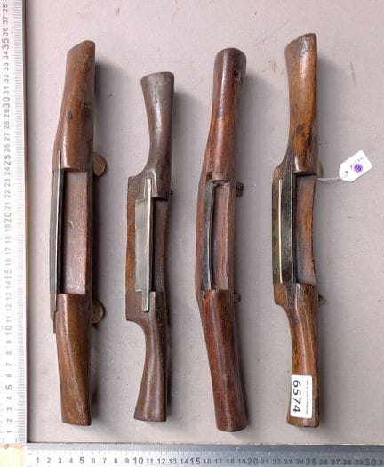 4 anciennes vastringues racloir du bois - Dimensio