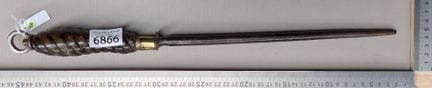 Ancien fusil aiguiseur de boucher manche en bois X