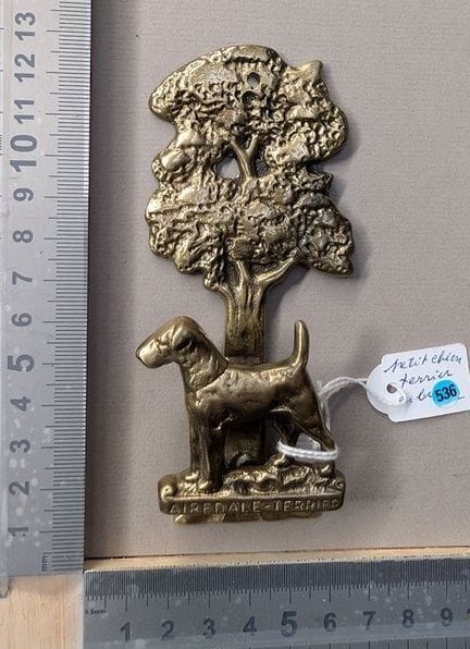 1 petit chien terrier en bronze - Dimensions et ét