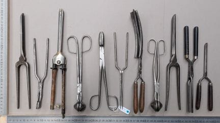 10 fers à friser ancien - Dimensions et état voir 