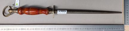 Ancien fusil aiguiseur de boucher manche en bois X