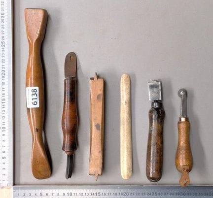 6 outils anciens de cordonnier - Dimensions et éta