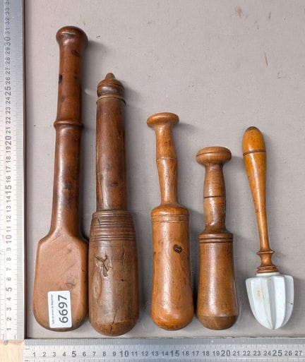 5 pillons anciens pour mortier - Dimensions et éta